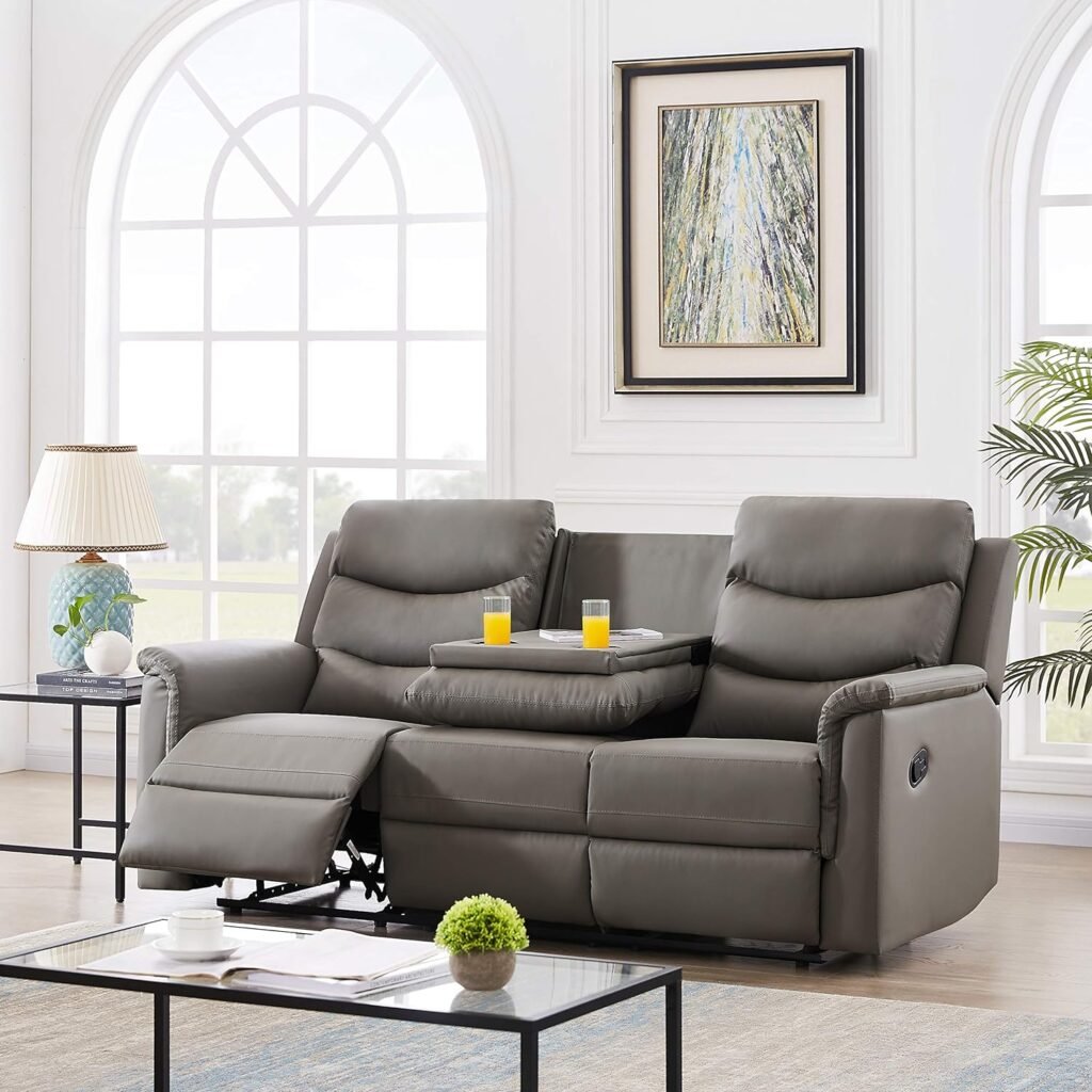 home theater leather reclining sofa